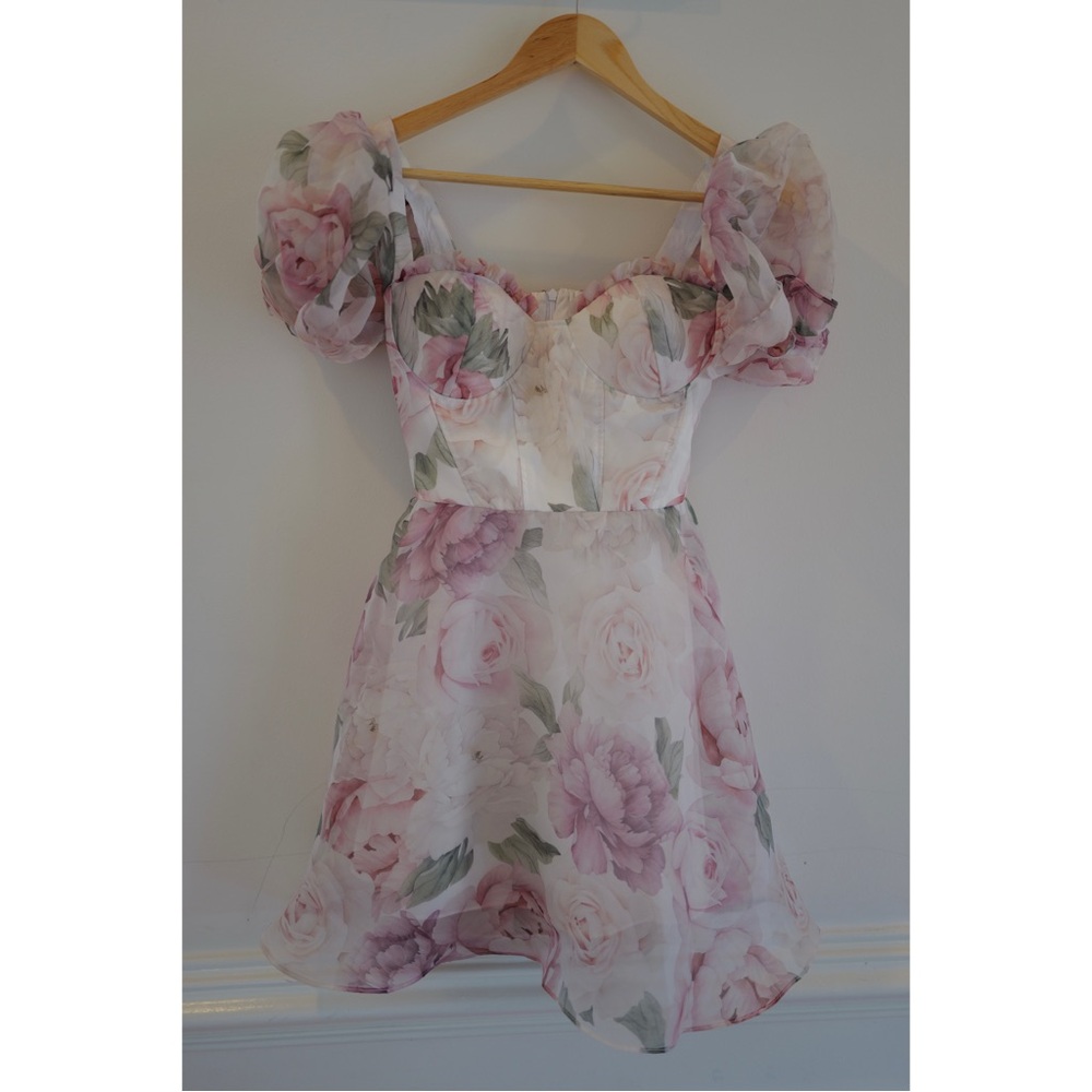 Cream Puff Sleeve Mini Sundress